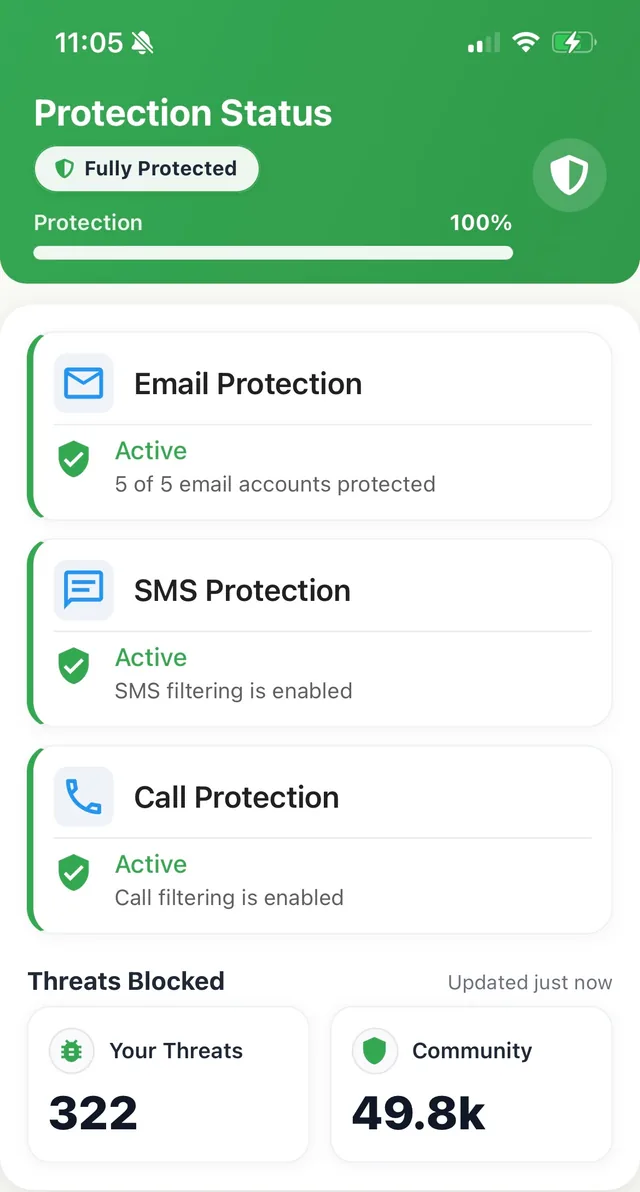 MyProtection.AI app interface